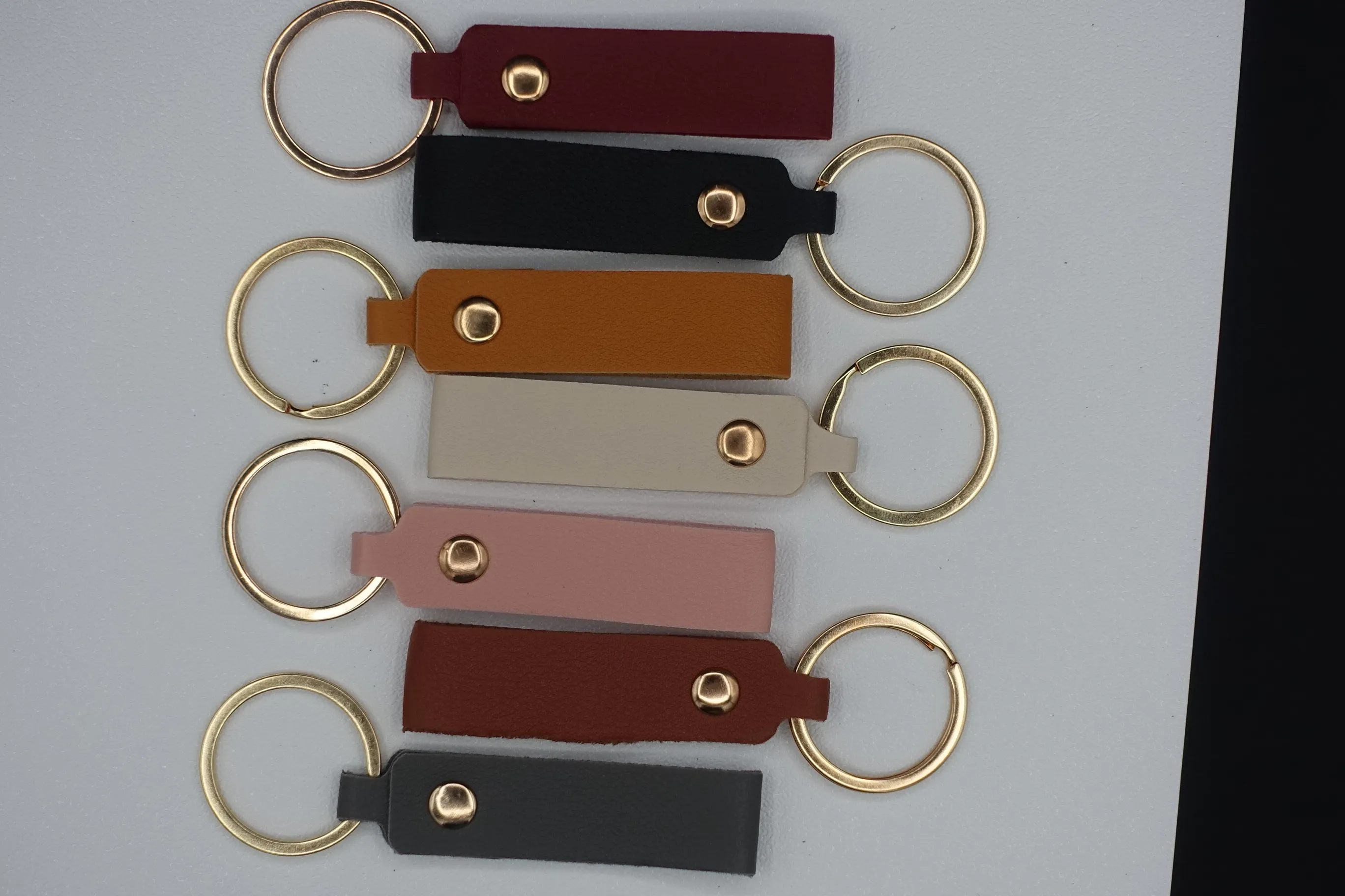 custom laser engraved leather keychain made in Byron Center Michigan | StrazX